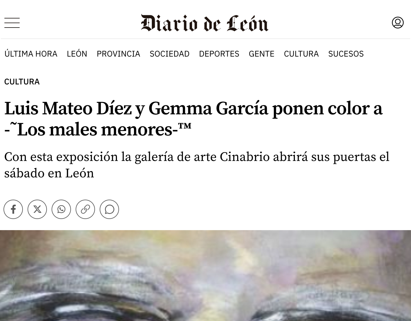 Noticia del Diario de León sobre la Galería